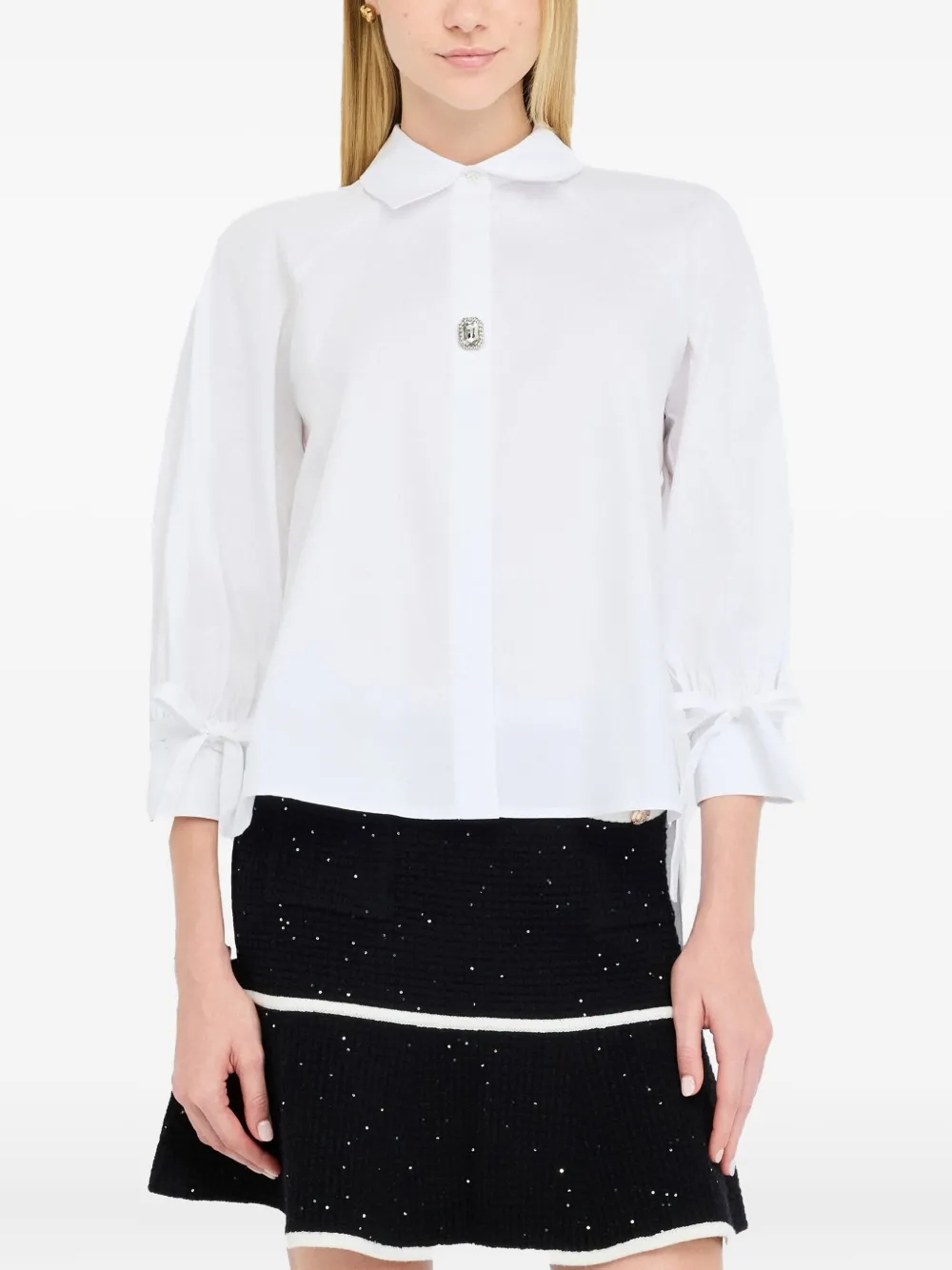 LIU JO rhinestone-embellished shirt Wit