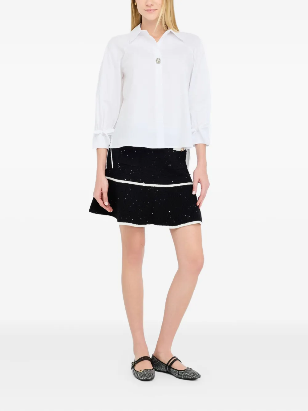 LIU JO rhinestone-embellished shirt Wit