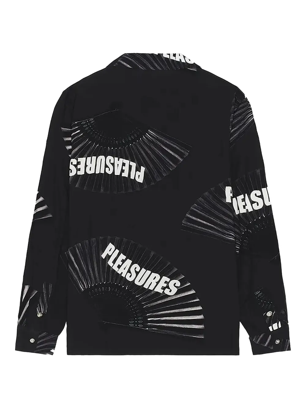 Pleasures Overhemd met waaierprint - Zwart