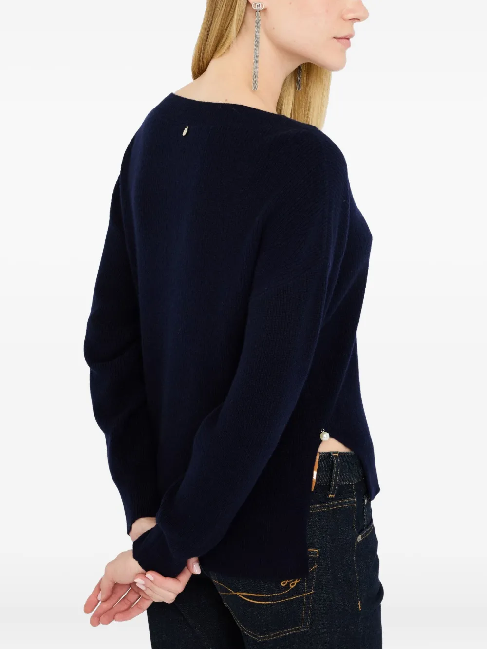 LIU JO boat-neck sweater Blauw