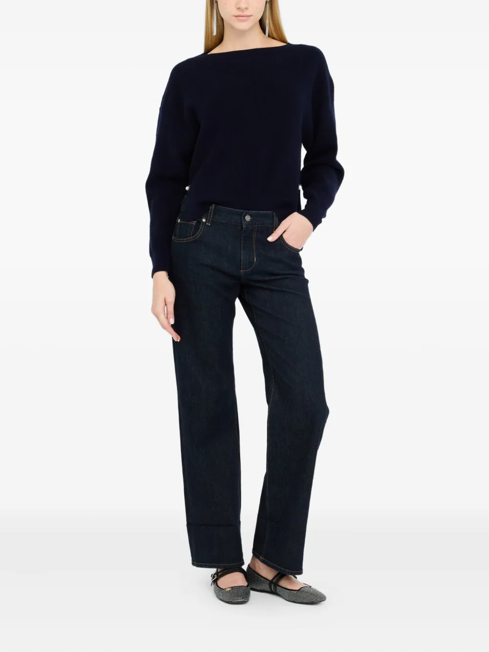LIU JO boat-neck sweater Blauw