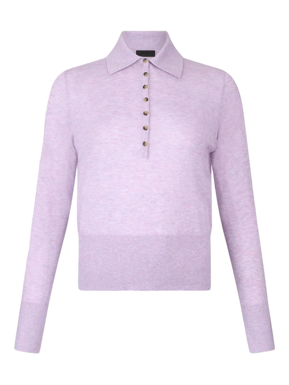 Liu •jo Cotton And Cashmere Polo Shirt In Purple