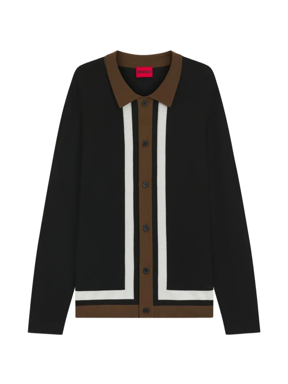 HUGO Button-up vest Zwart