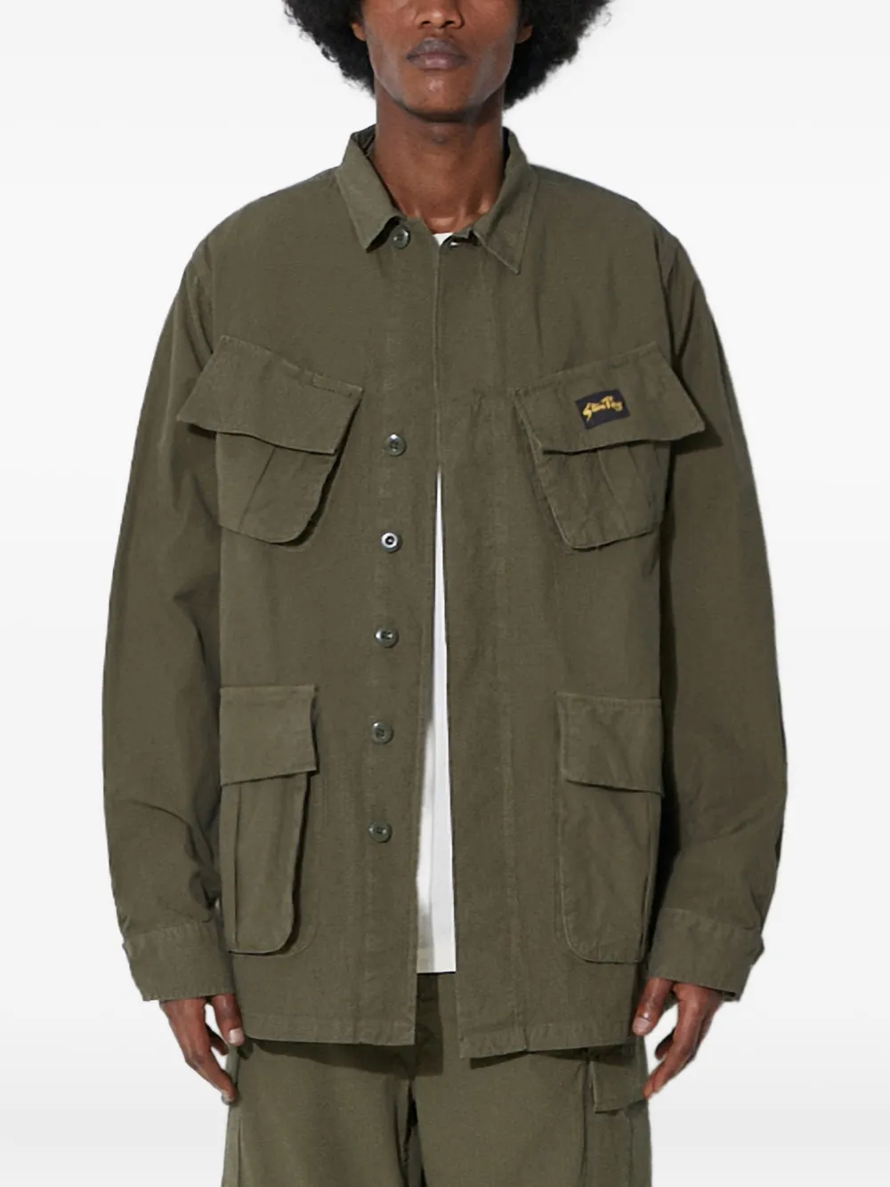 stan ray multi-pocket long-sleeve shirt | Green | Image 1