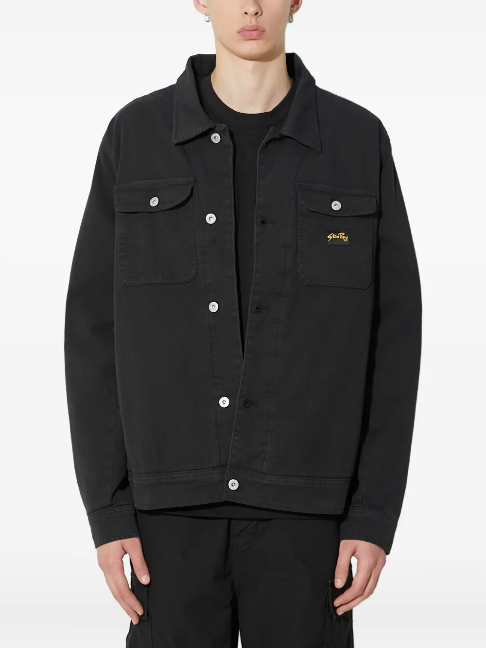 stan ray button-fastening overshirt - ブラック stan ray button-fastening overshirt - ブラック