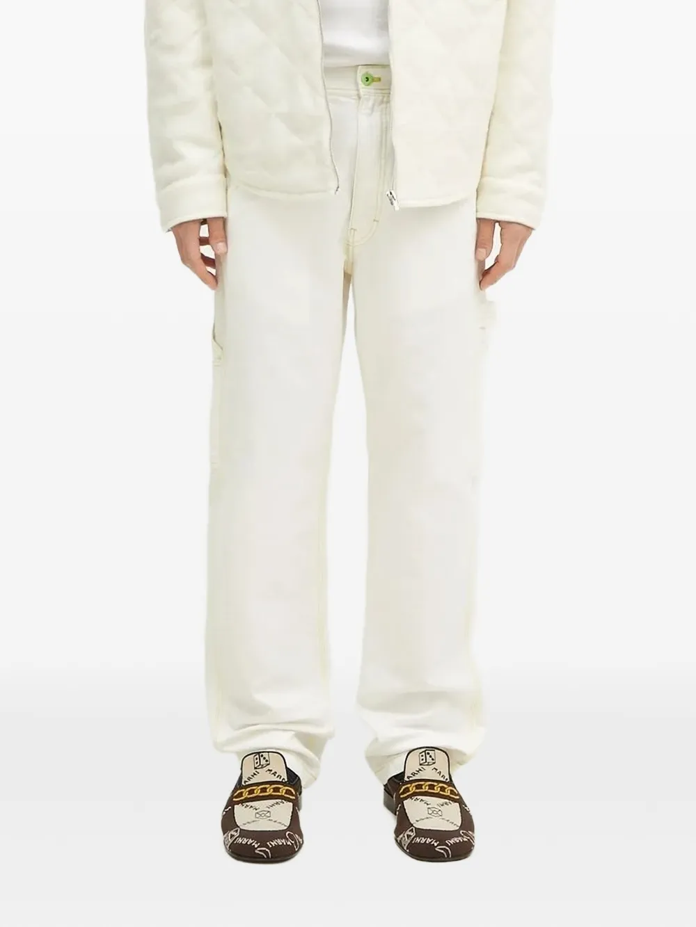 stan ray contrast-stitch trousers | White | Image 1