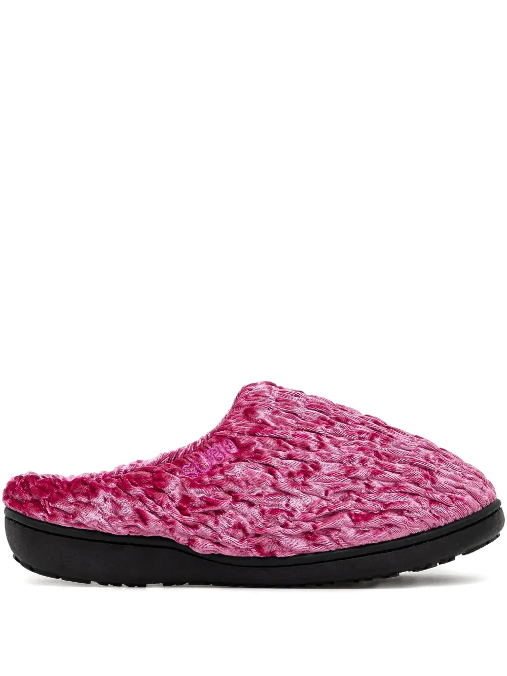 SUBU crushed-velvet mules Pink