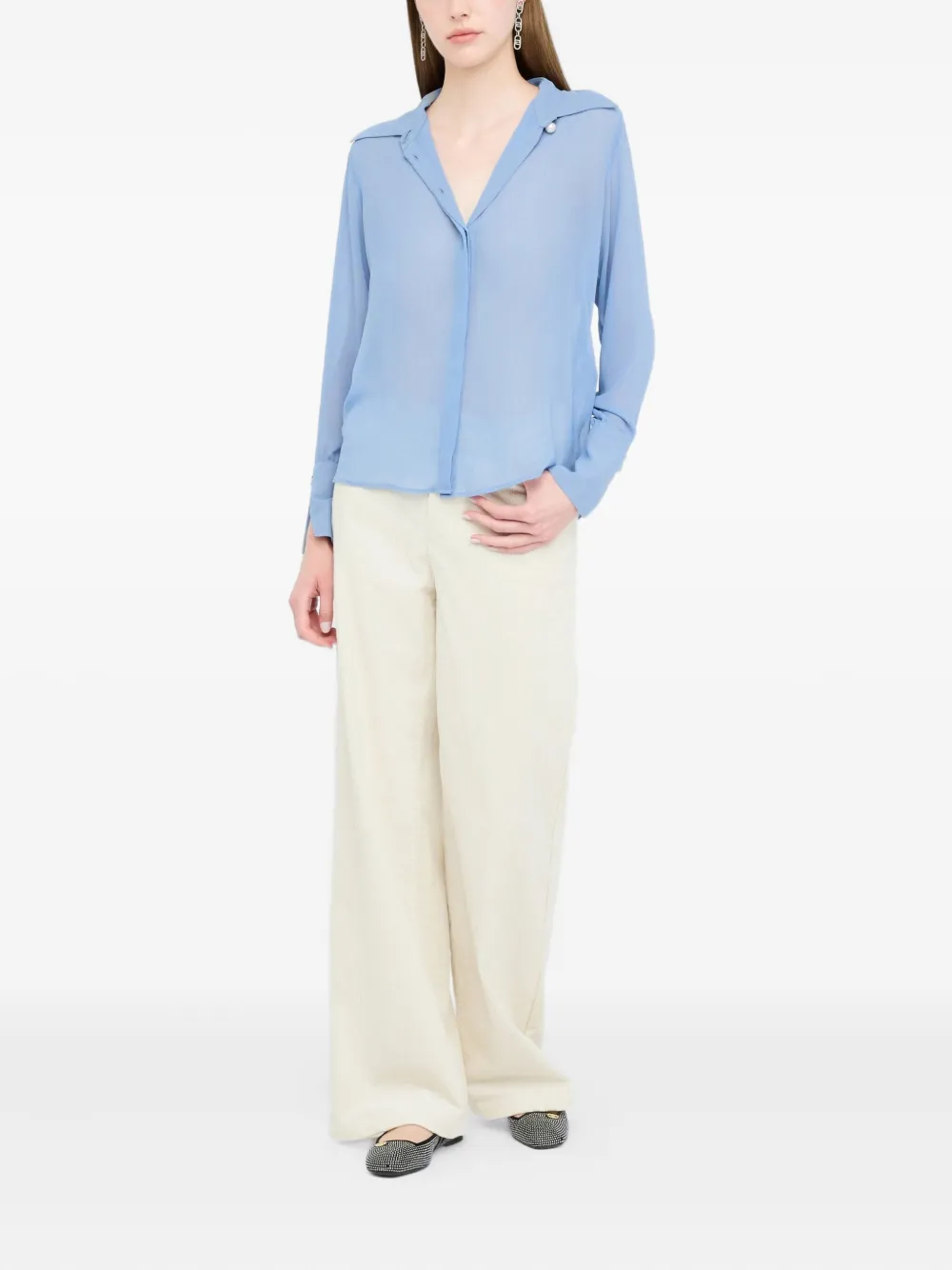 LIU JO Blouse met kralen - Blauw