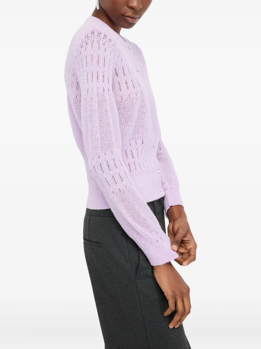 Liu •jo Wool And Alpaca Cardigan In Pink