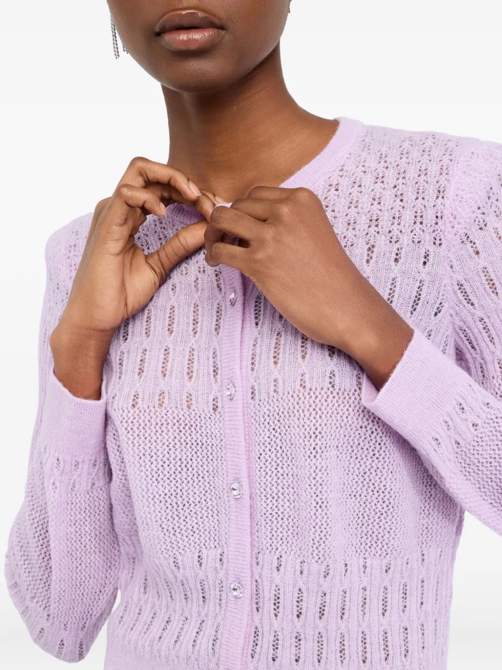 Liu •jo Wool And Alpaca Cardigan In Pink