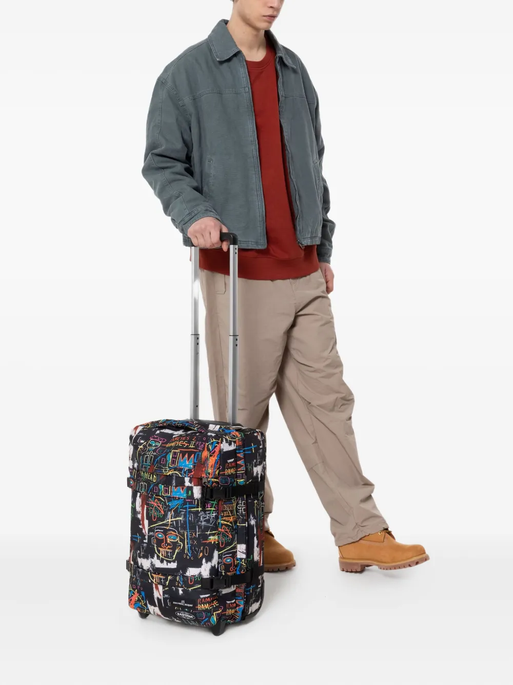 Eastpak x Basquiat Transit'R M reistas met wielen Zwart