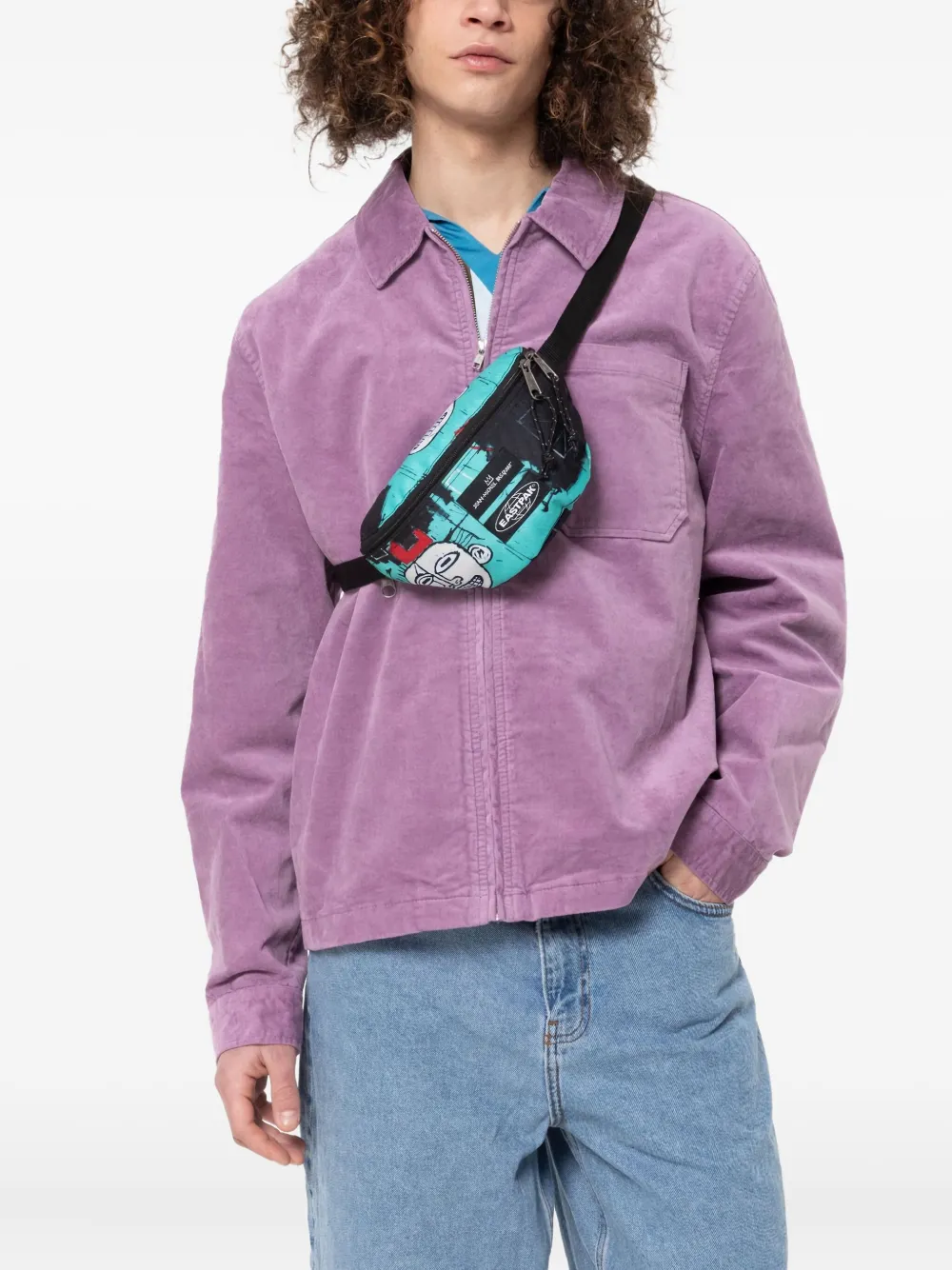 Eastpak x Basquiat Spring kleine heuptas Blauw