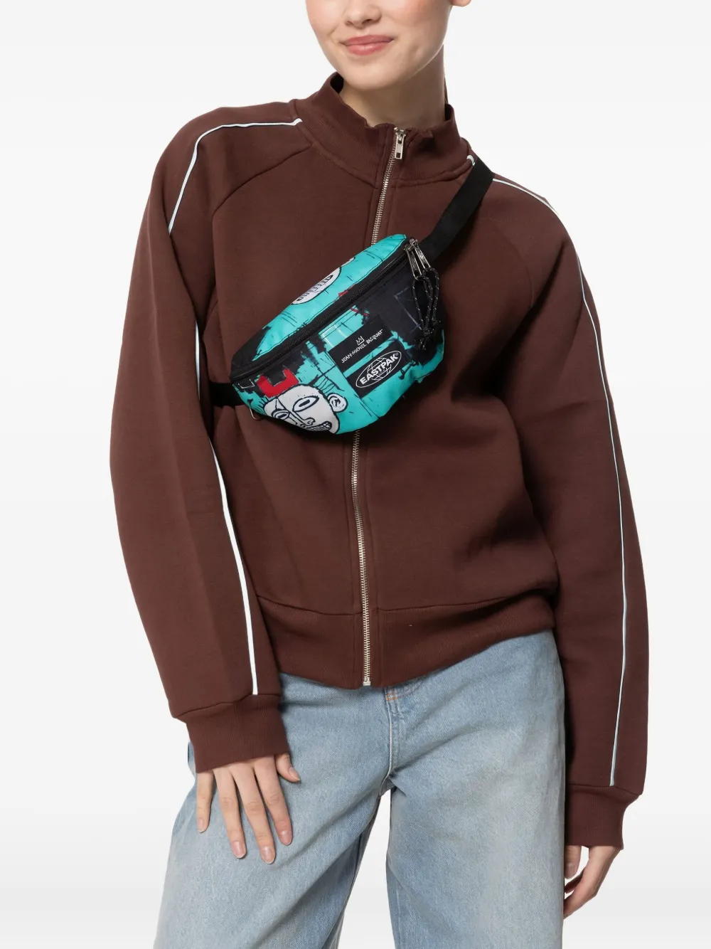 Eastpak x Basquiat Spring kleine heuptas Blauw