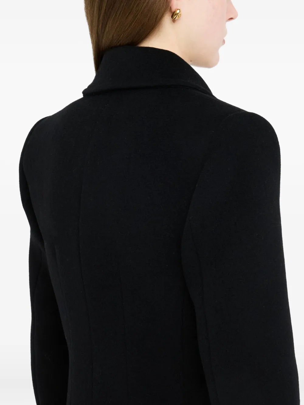 Liu •jo Double-breasted Wool Coat In Black
