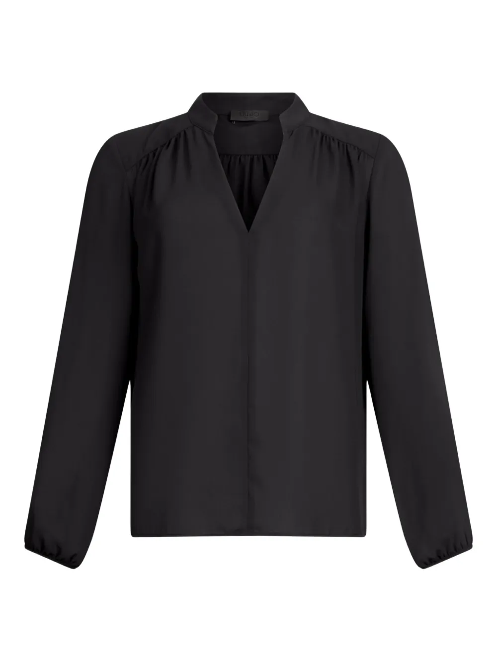 LIU JO mandarin-collar V-neck blouse Zwart