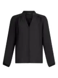 LIU JO mandarin-collar V-neck blouse - Black
