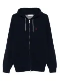 Brunello Cucinelli zip-up hooded cardigan - Blue