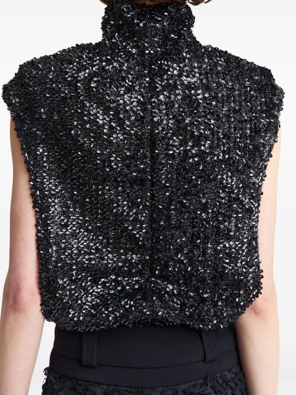 16arlington Ovica Sequinned Tank Top In Black