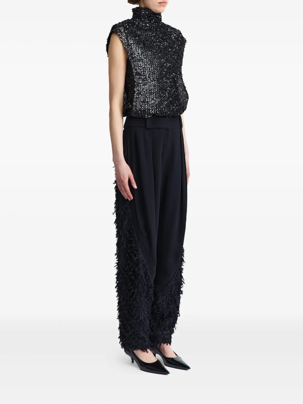 16arlington Ovica Sequinned Tank Top In Black