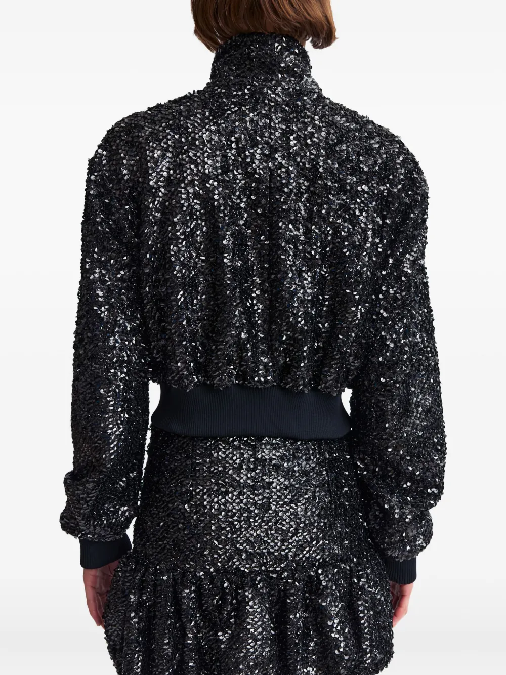 16arlington Cosima Sequin Embellished Bomber Jacket In Black