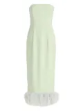 16Arlington Minelli feather-trim midi dress - Green