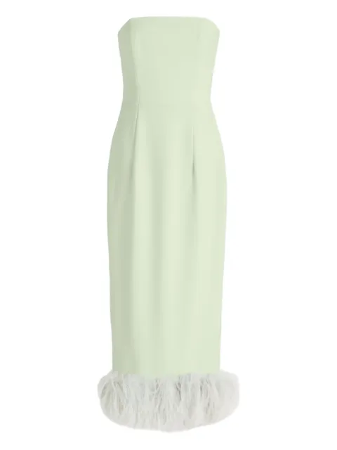 16Arlington Minelli feather-trim midi dress