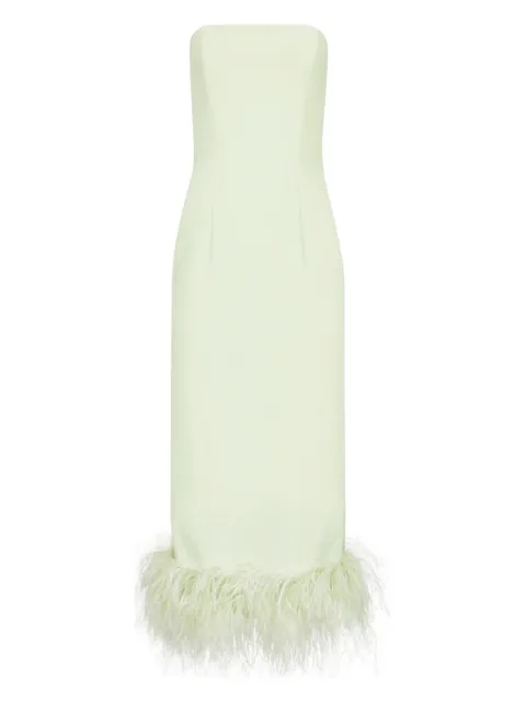 16Arlington Minelli feather-trim midi dress