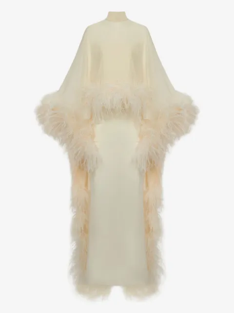 Taller Marmo feather-embellishment maxi dress