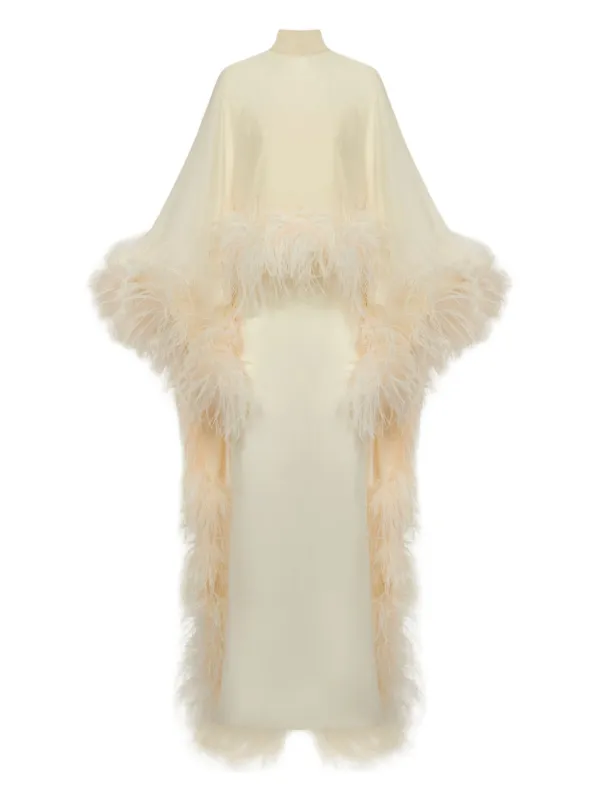 faux feather maxi dress AKIRA Light As A Feather Maxi Dress