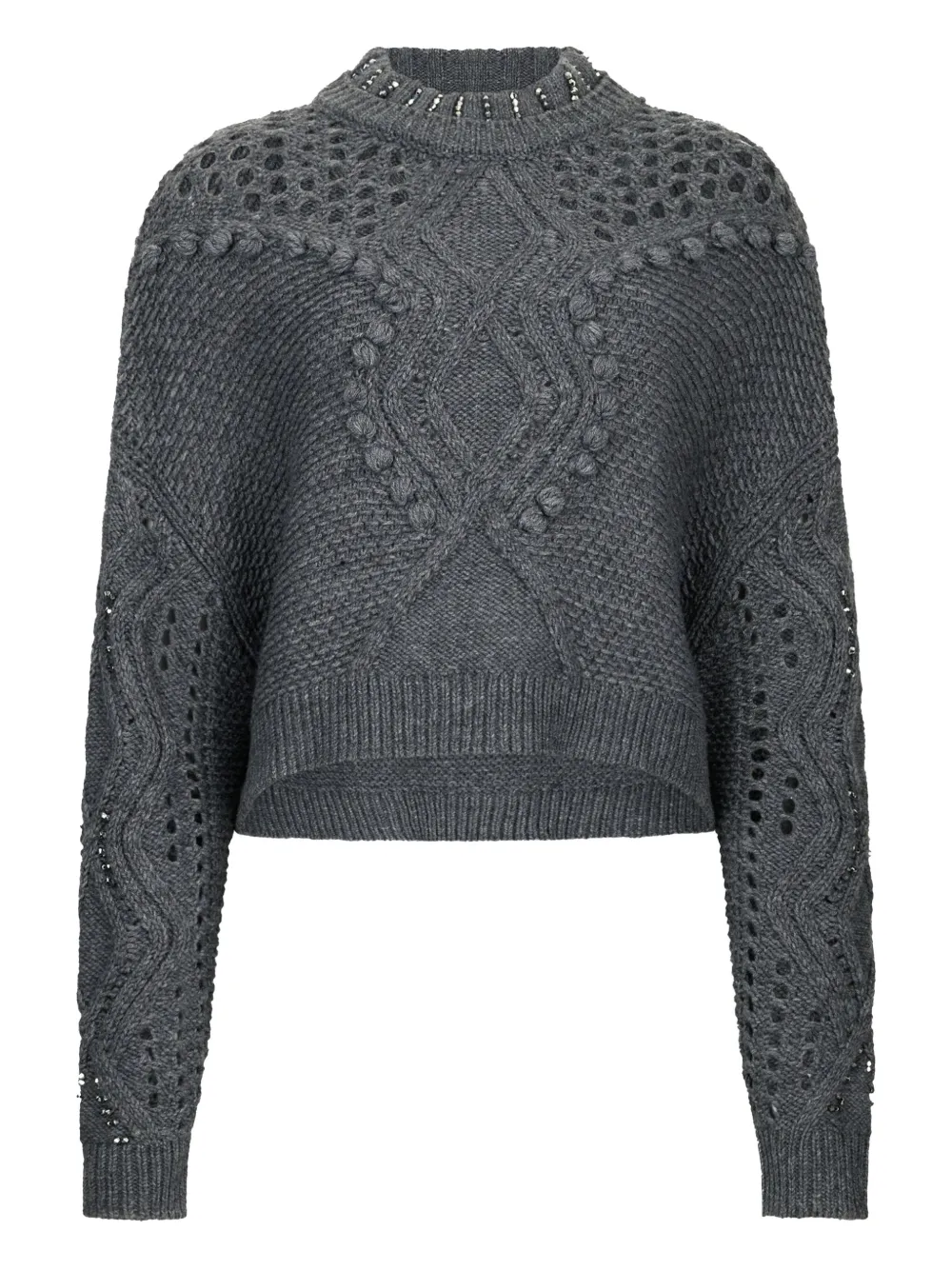 LIU JO Wool jumper with openwork detailing | Grey | Image 1