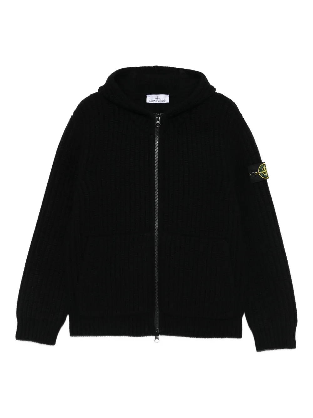 Stone Island ribbed-knit cardigan | Black | Image 1
