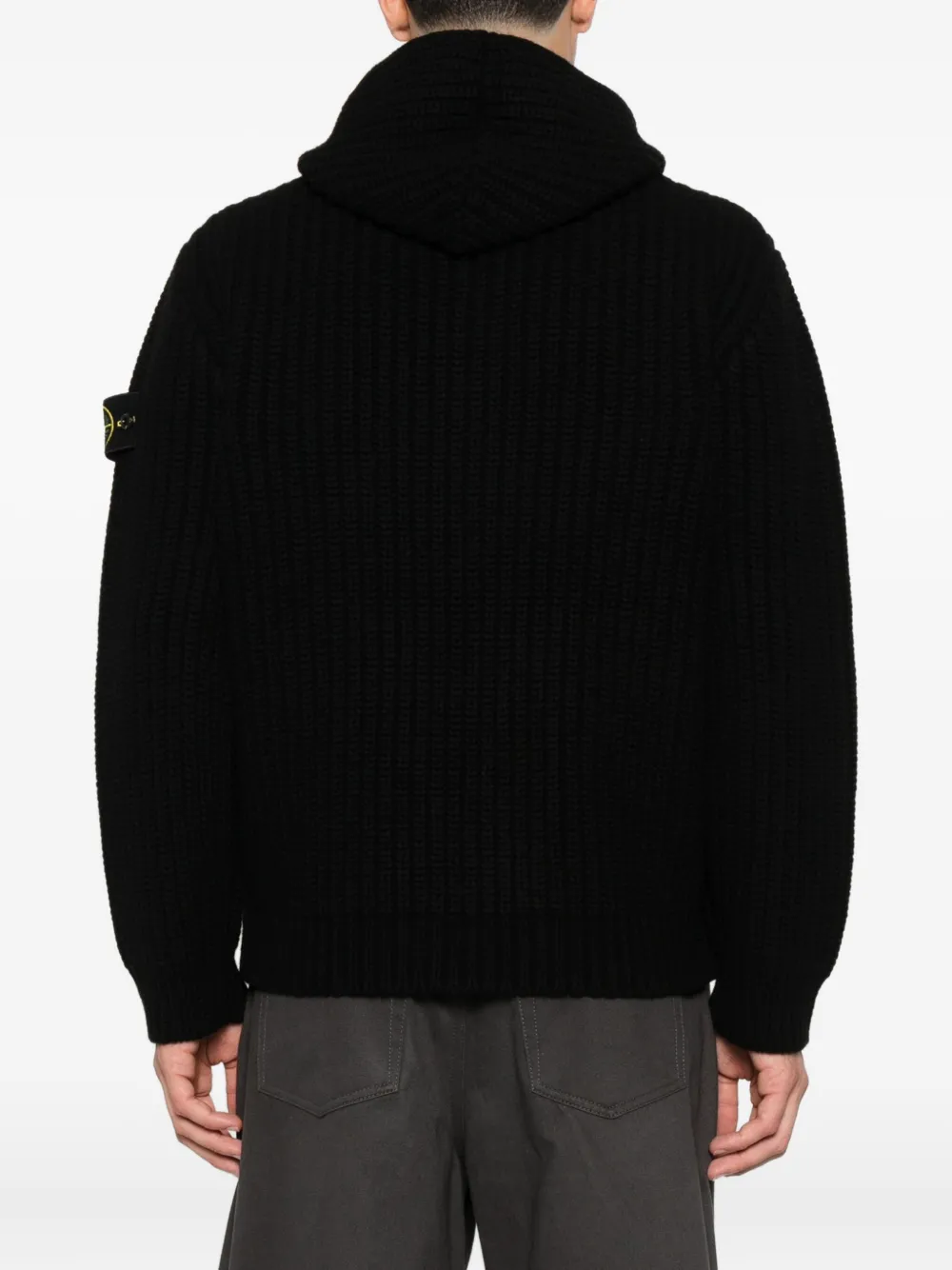 Stone Island Ribgebreid vest Zwart
