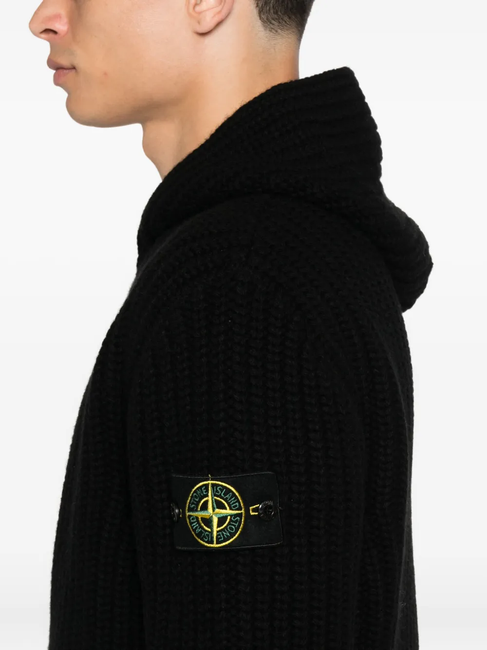 Stone Island Ribgebreid vest Zwart