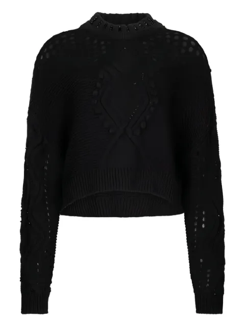 LIU JO openwork embossed wool jumper