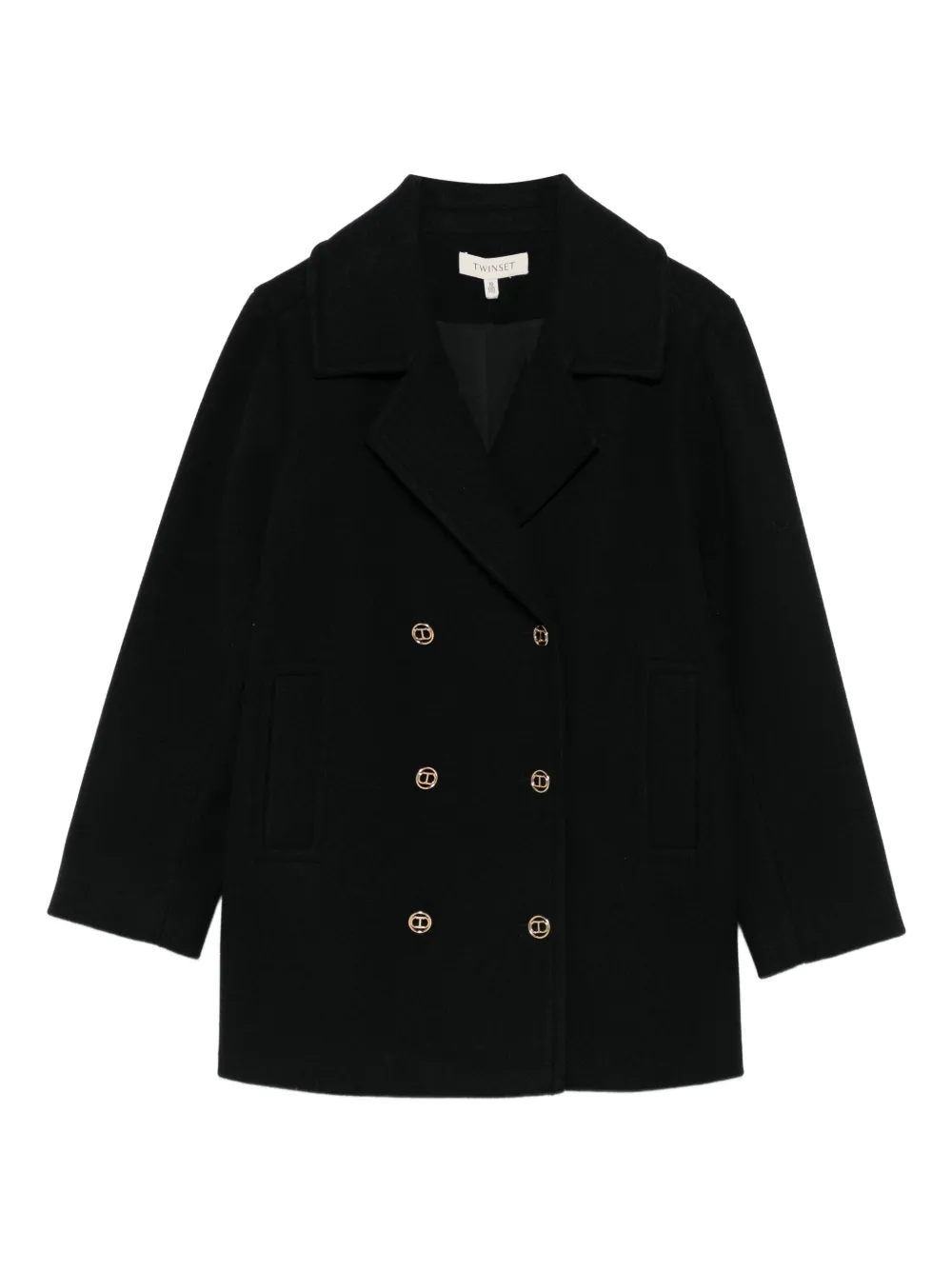 TWINSET Kids double-breasted coat Zwart