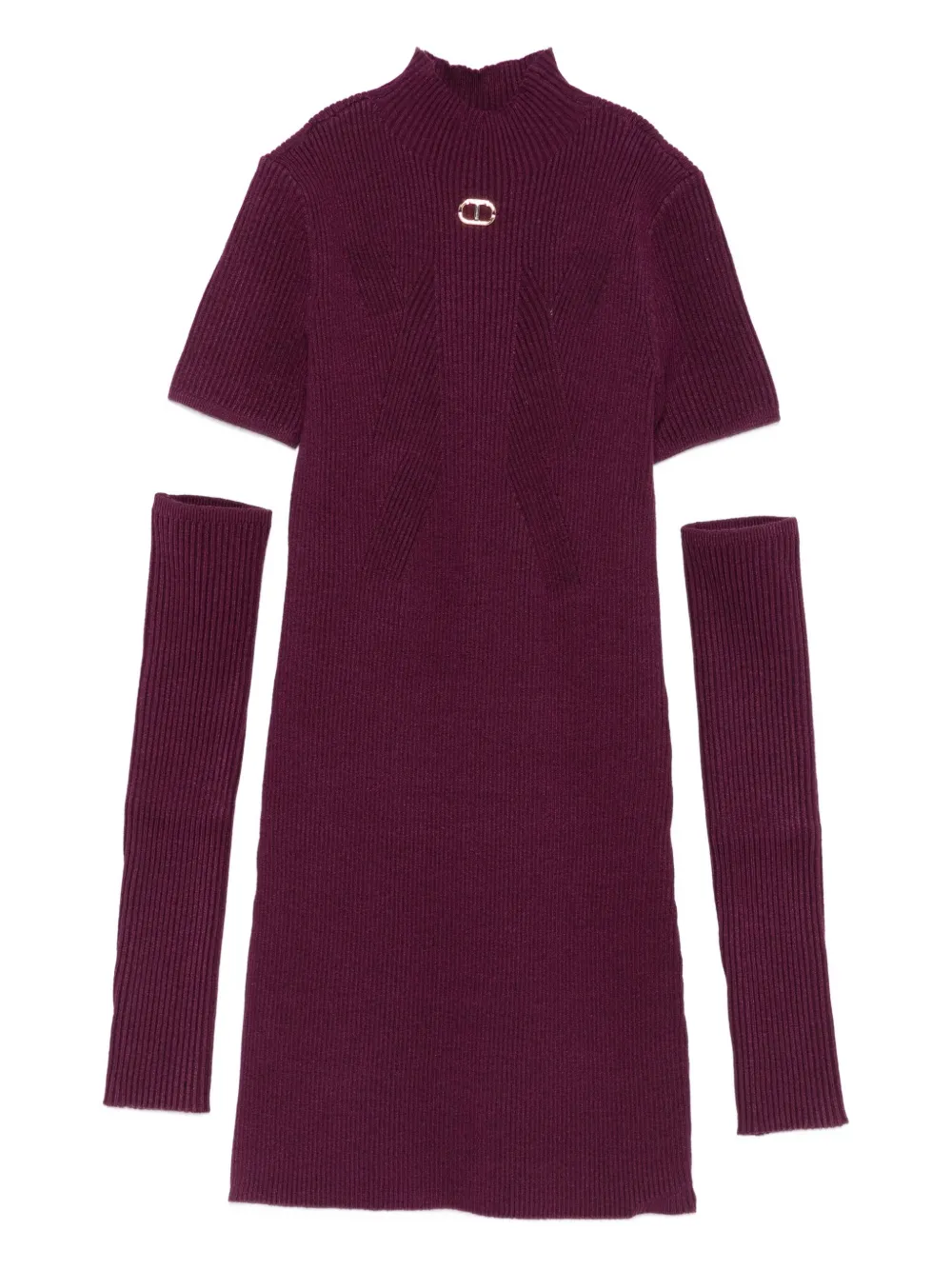 TWINSET Kids ribbed high-neck dress Paars