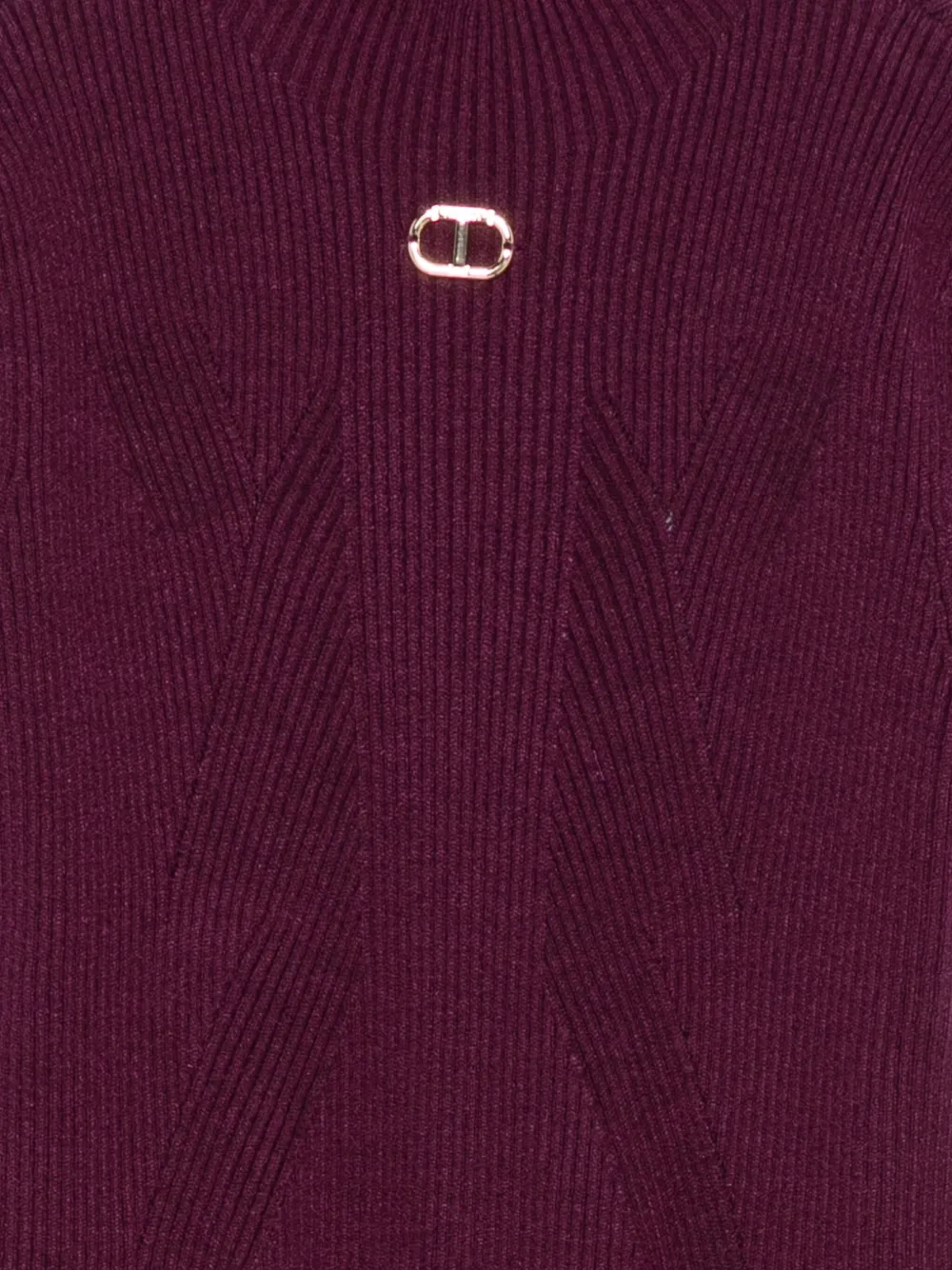 TWINSET Kids ribbed high-neck dress Paars