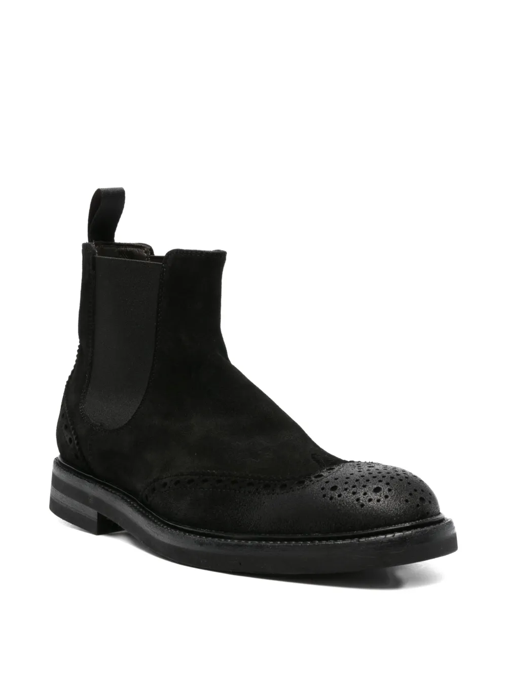 Cenere GB elasticated-panel brogue Chelsea boots Black