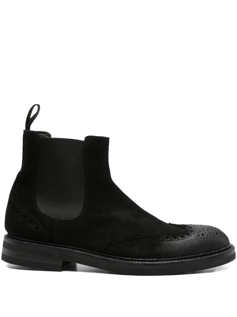 Cenere GB elasticated-panel brogue Chelsea boots Black