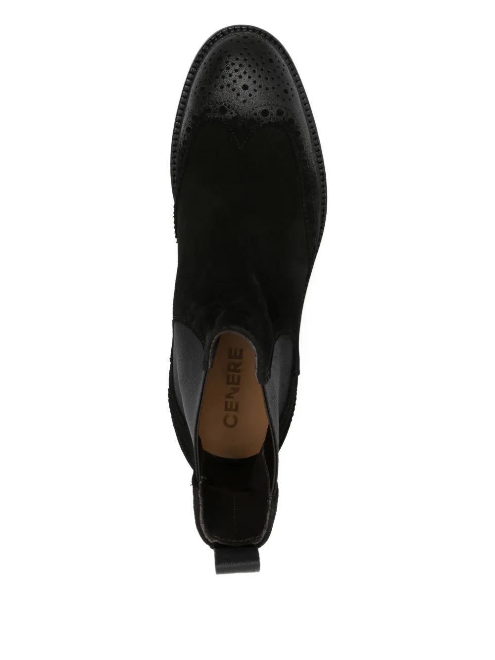 Cenere GB elasticated-panel brogue Chelsea boots Black