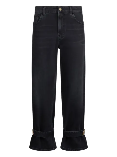 LIU JO logo-plaque ruffled jeans