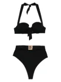 Balmain halterneck belted bikini - Black