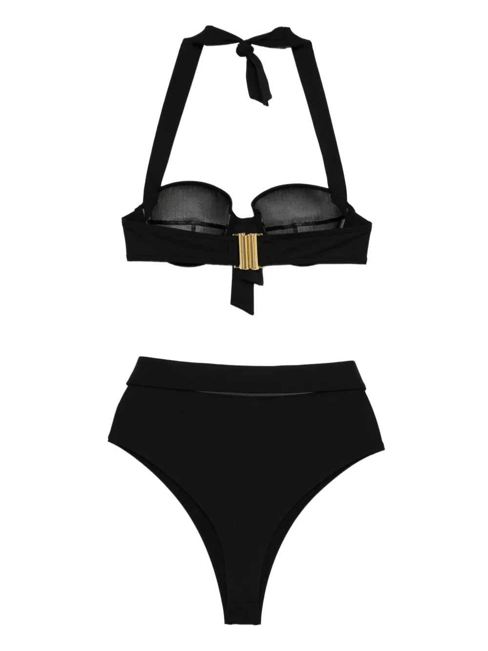 Balmain Halterneck Belted Bikini In Black