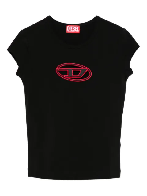 Diesel 로고 자수 반소매 탑
