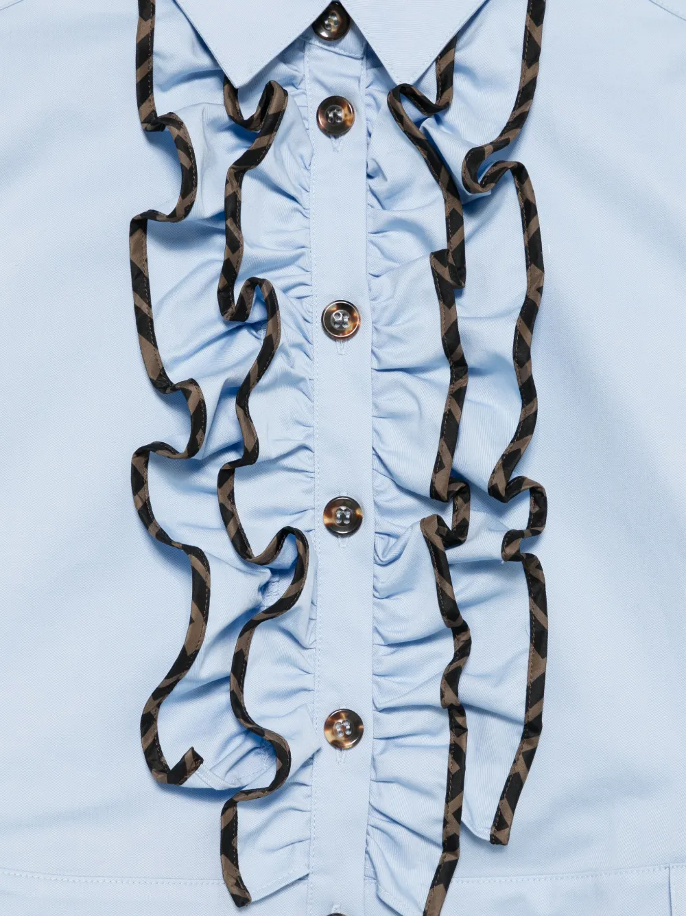 Fendi Kids Mini-jurk met ruches Blauw
