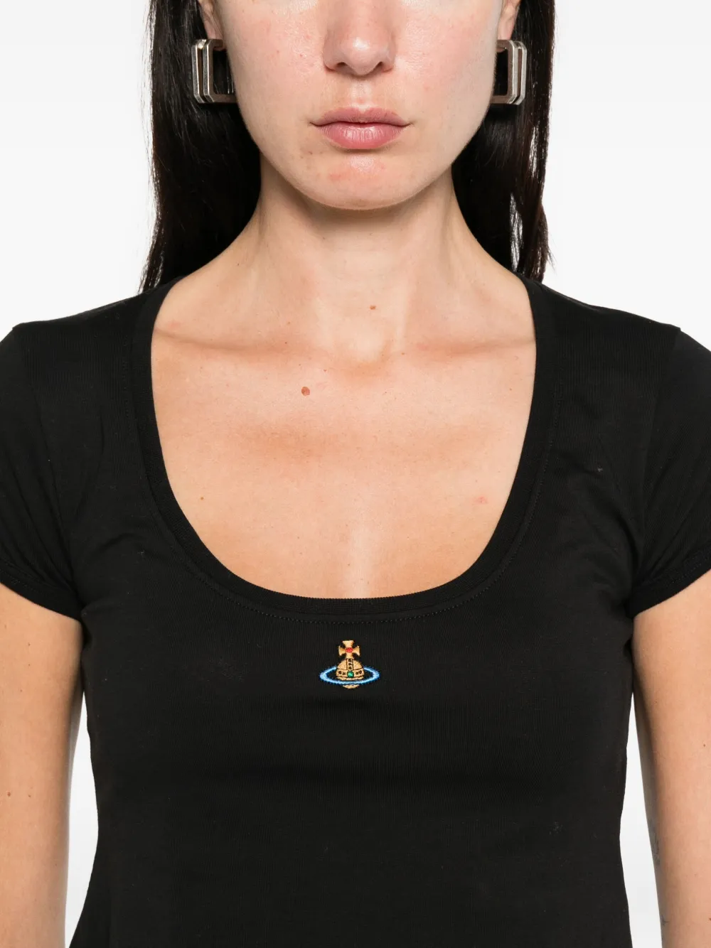 Vivienne Westwood Micro Lollo Scoop-neck T-shirt In Black