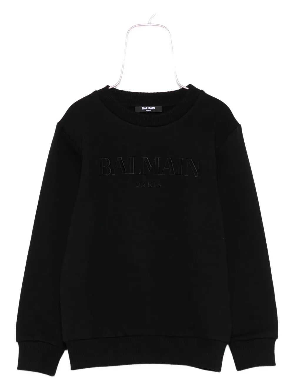 Balmain Kids logo-embroidered sweatshirt Zwart