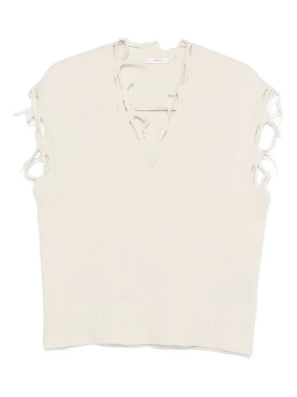 Haikure distressed-finish top Beige
