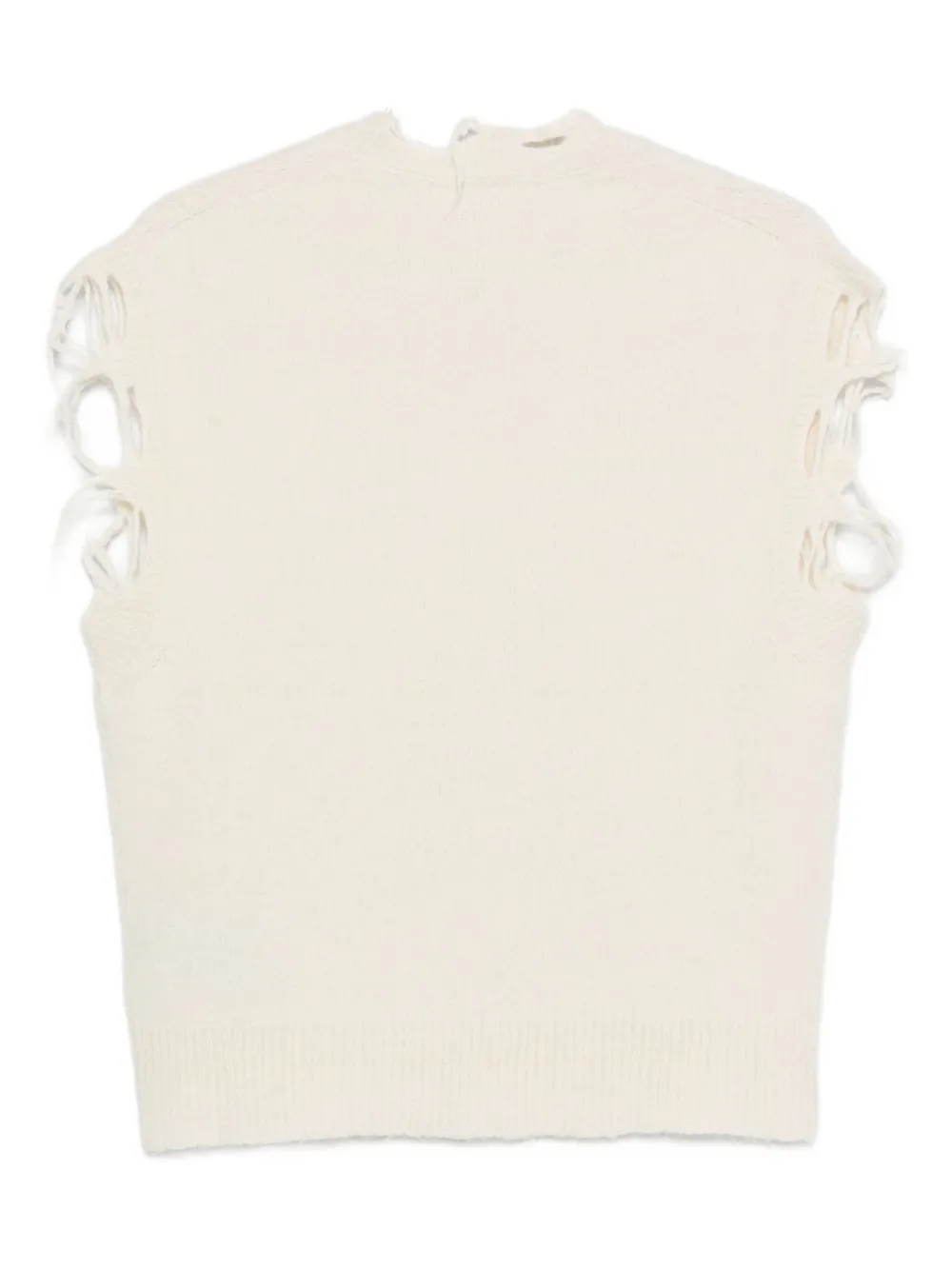 Haikure Top met gerafelde afwerking Beige