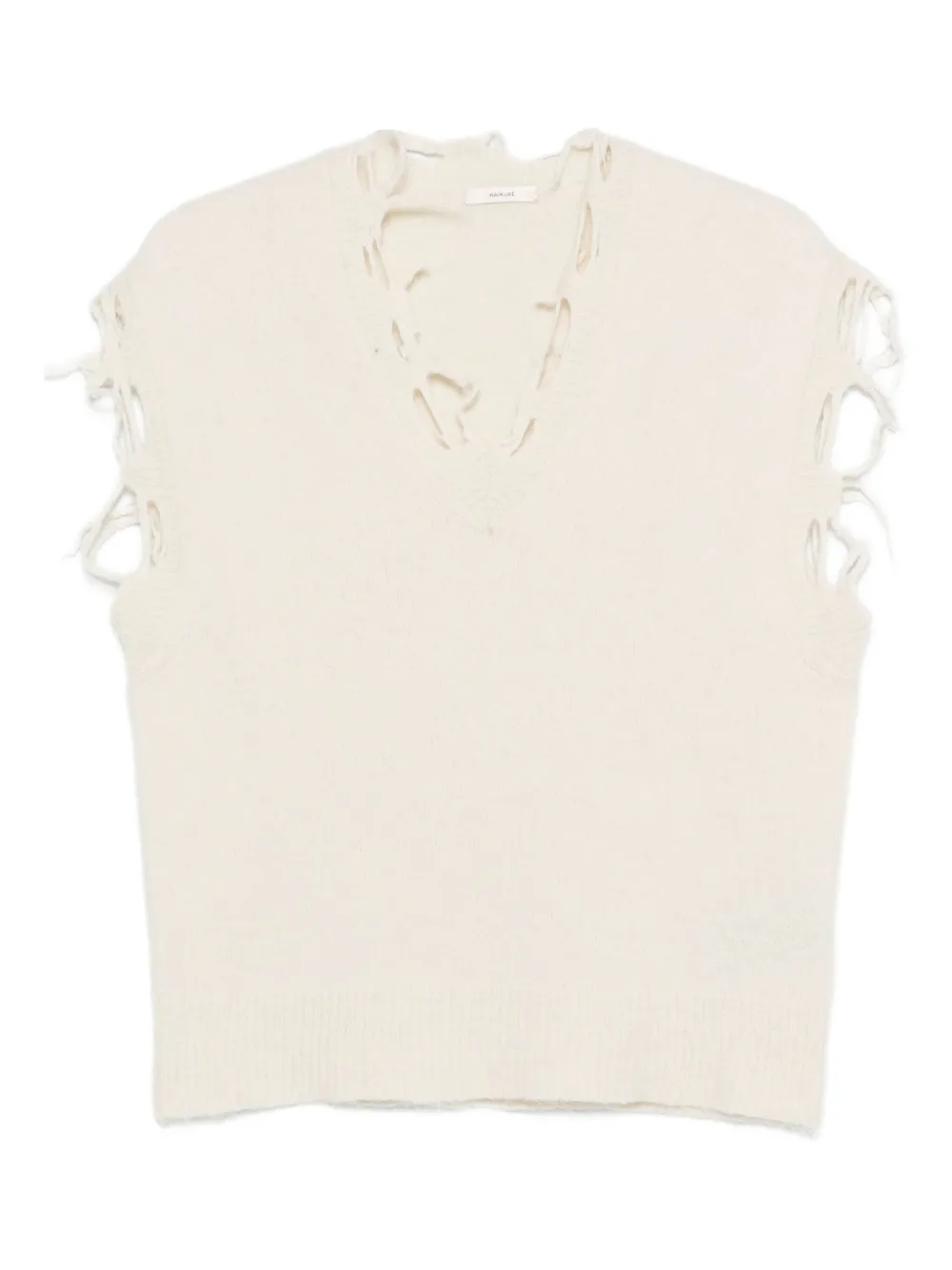 Haikure distressed-finish top Beige